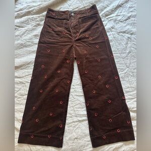 Maeve The Colette Corduroy Wide-Leg Crop Pants